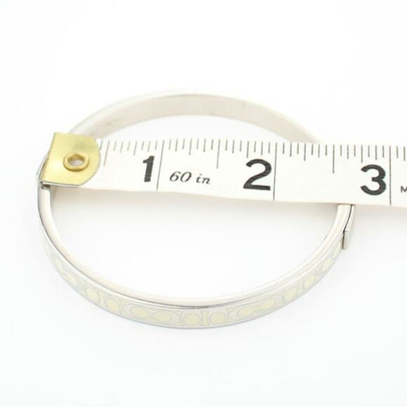 Coach Signature Silver-Tone Logo Plaque Bracelet - Picture 4 of 4